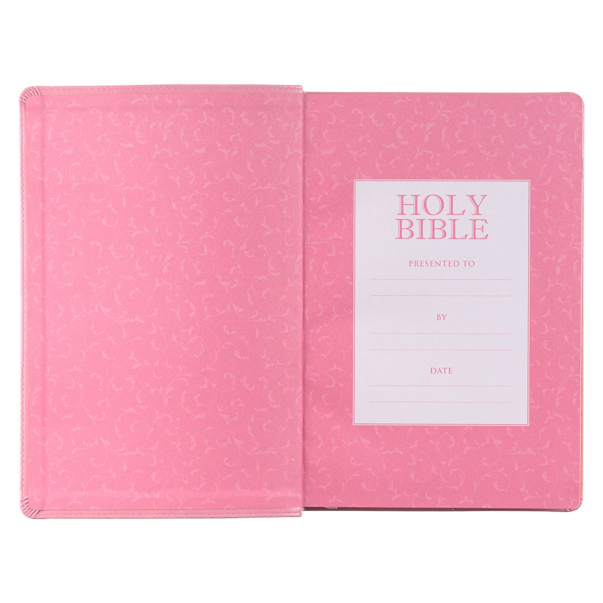 Pink Faux Leather Giant Print Bible Full-size King James Version with  Indexed